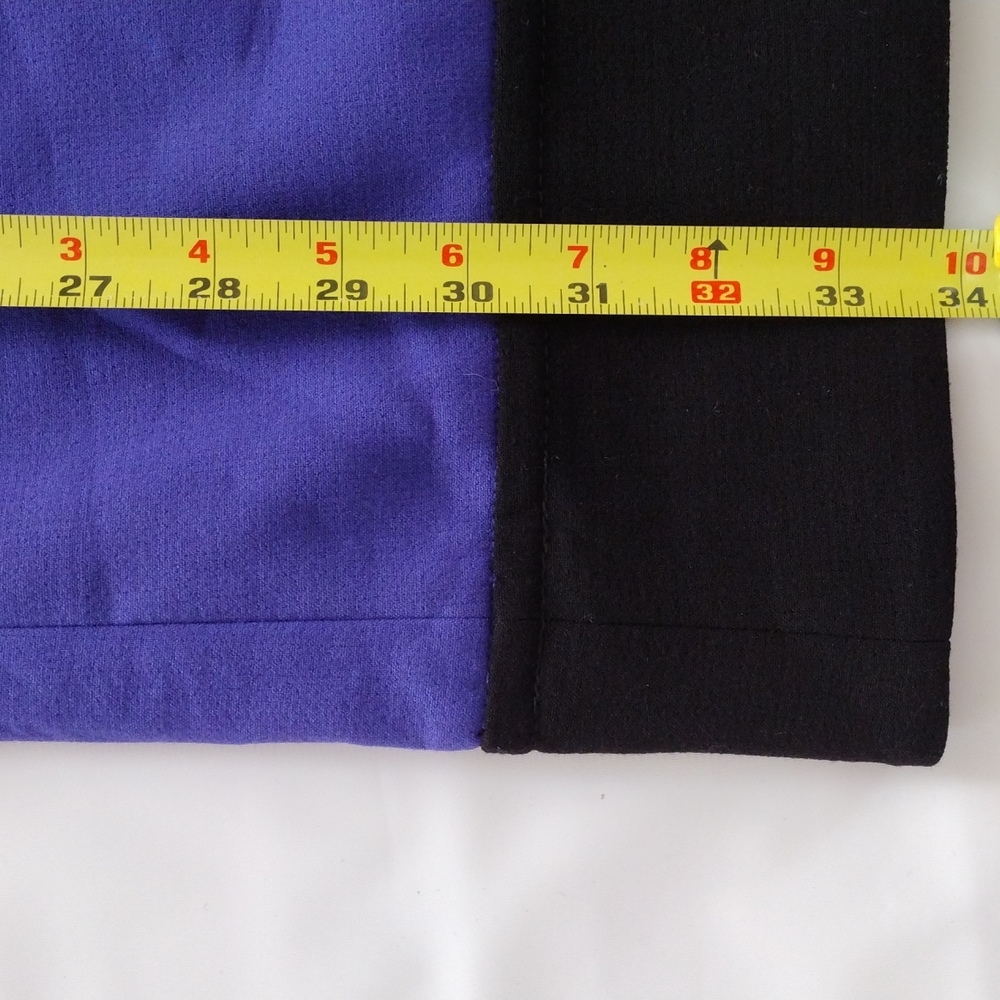 LOFT Dress Size 8 Black Blue/Purple Color Block, Midi. - Picture 10 of 12